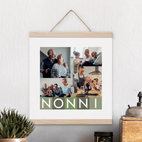 Stampa Poster Collage Nonni Poster 30x30 con astine in legno